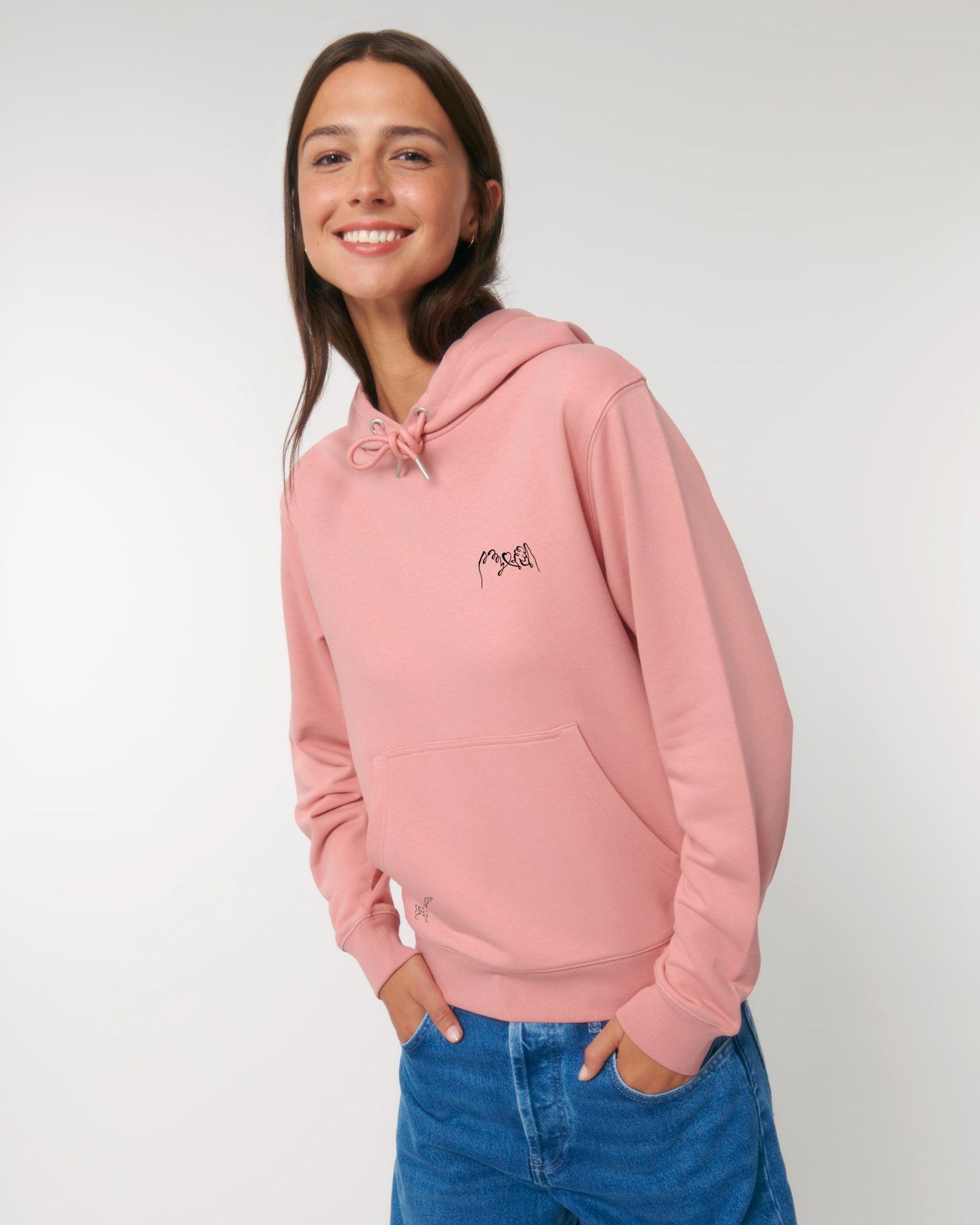 Hoodie rose brodé