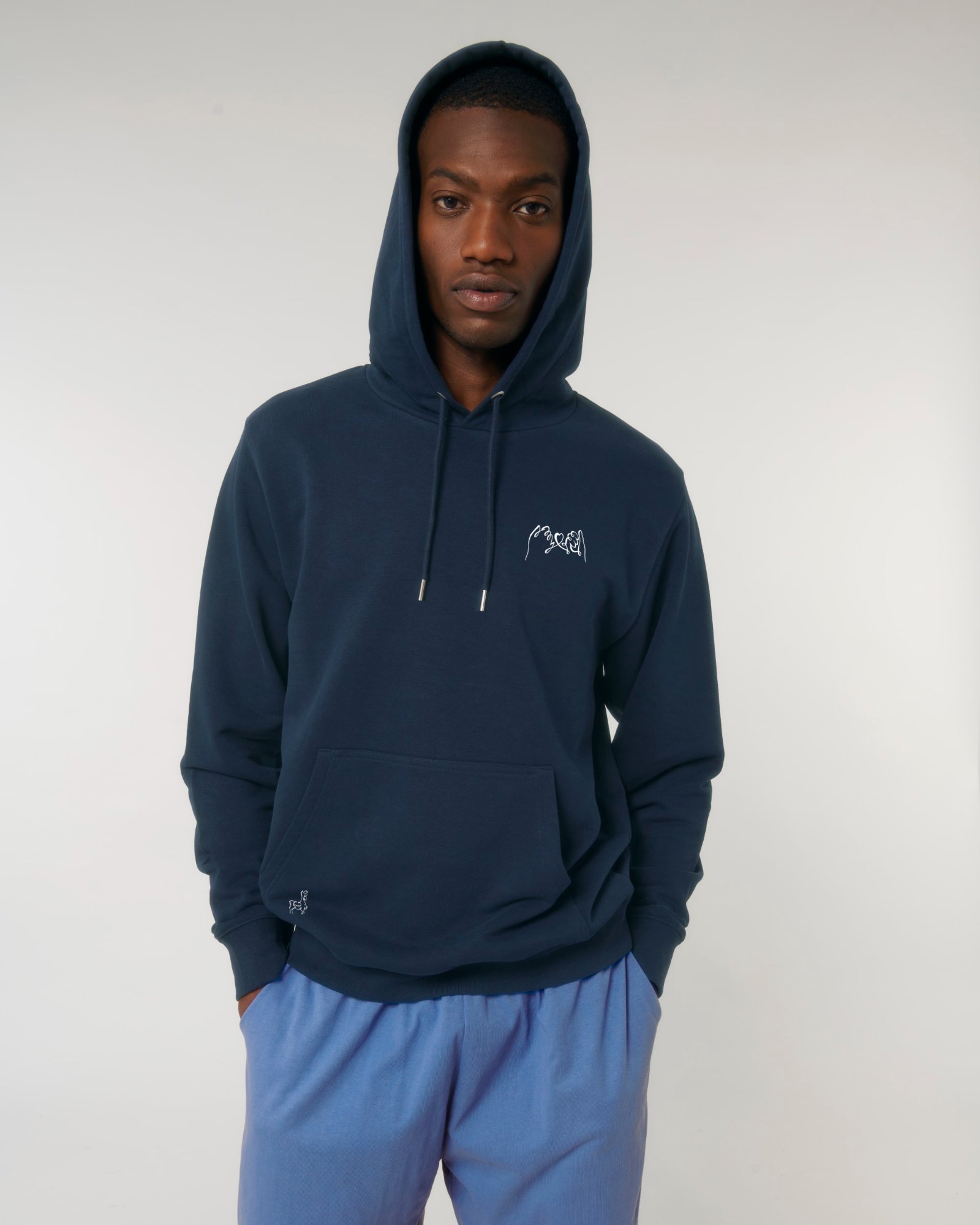 Hoodie marine brodé