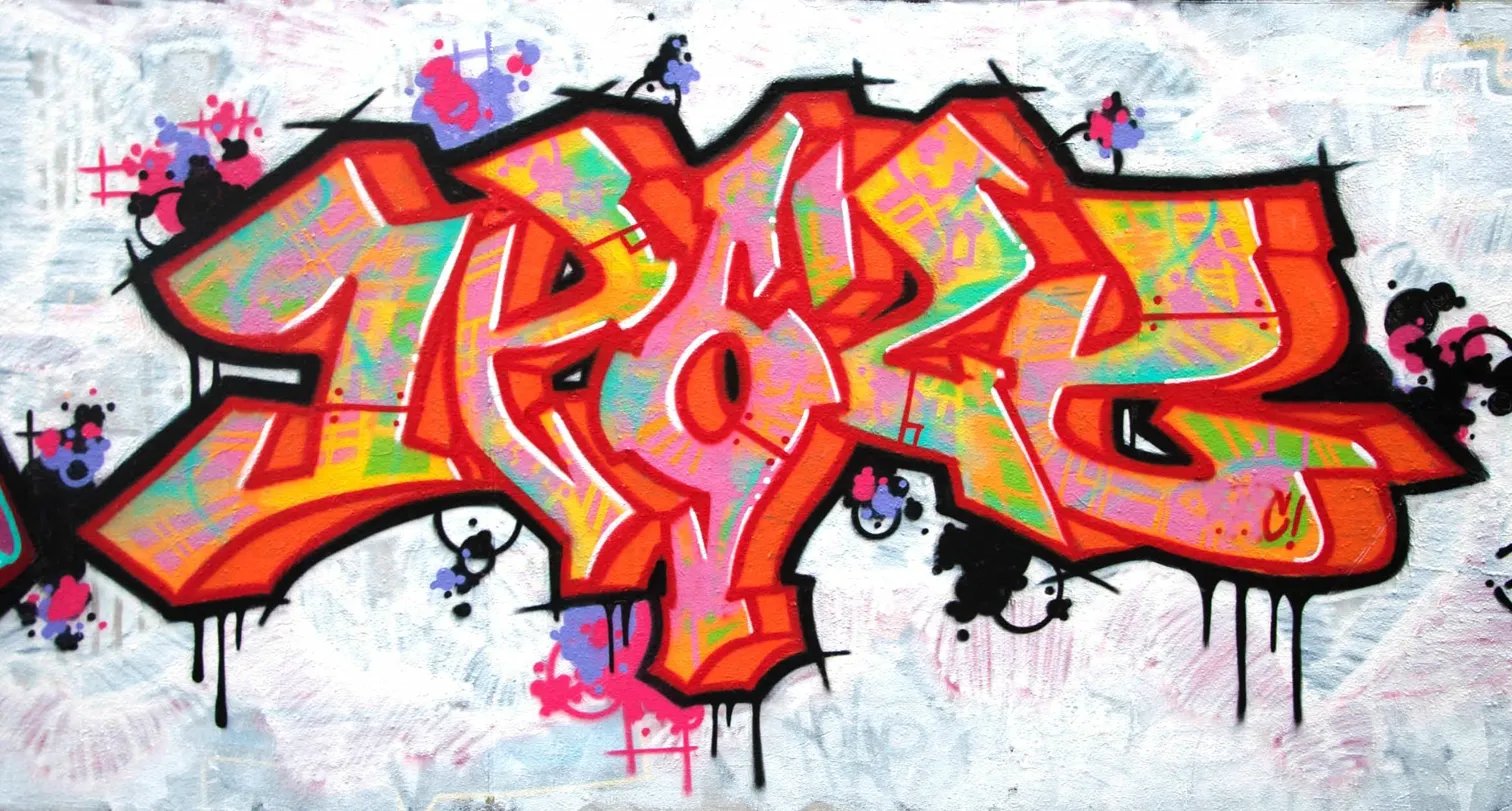 Lettrage orange rouge