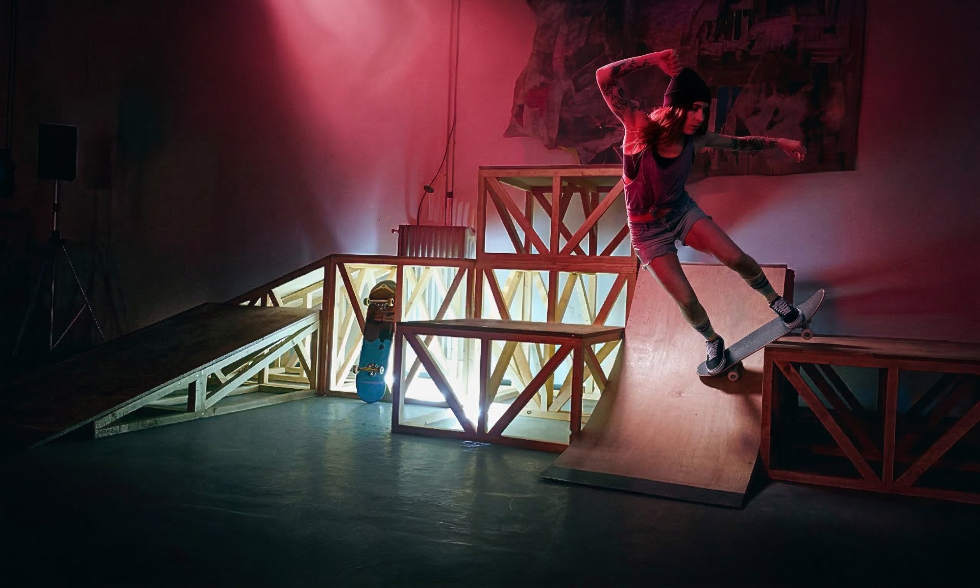 Skateuse sur le quarter