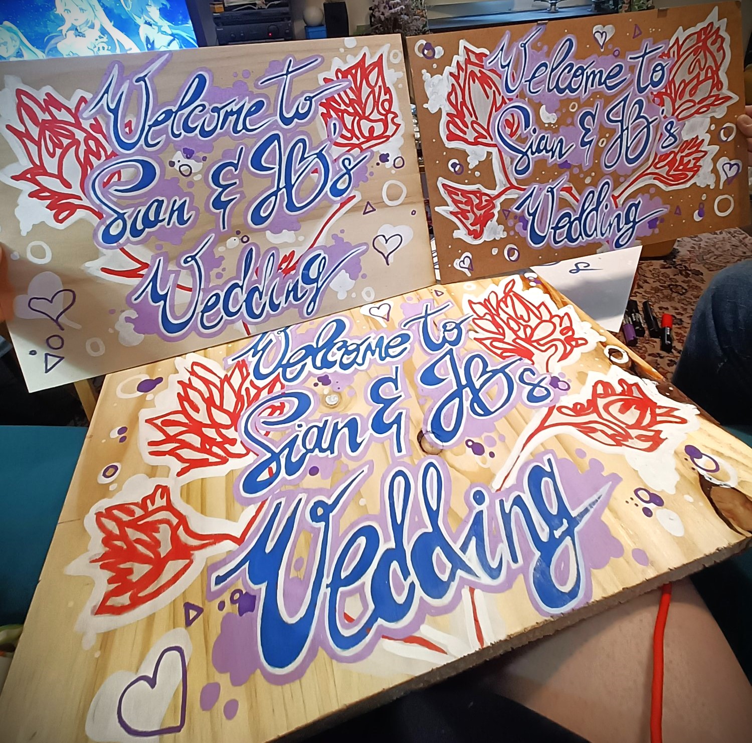 Planche skate — fond violet robots